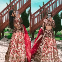 Designer coloured  wedding wear lehenga choli